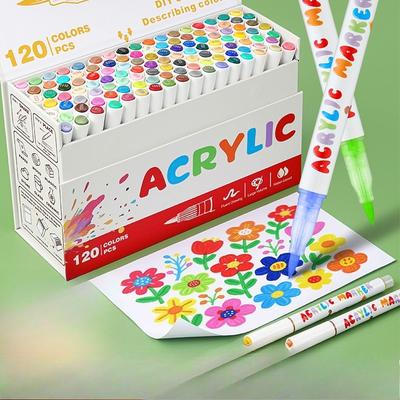 12/24/36/48 цветов Маркеры с акриловой краской прямого нанесения с мягким наконечником-кистью Наборы профессиональных маркеров для рисования для самостоятельного художественного творчества