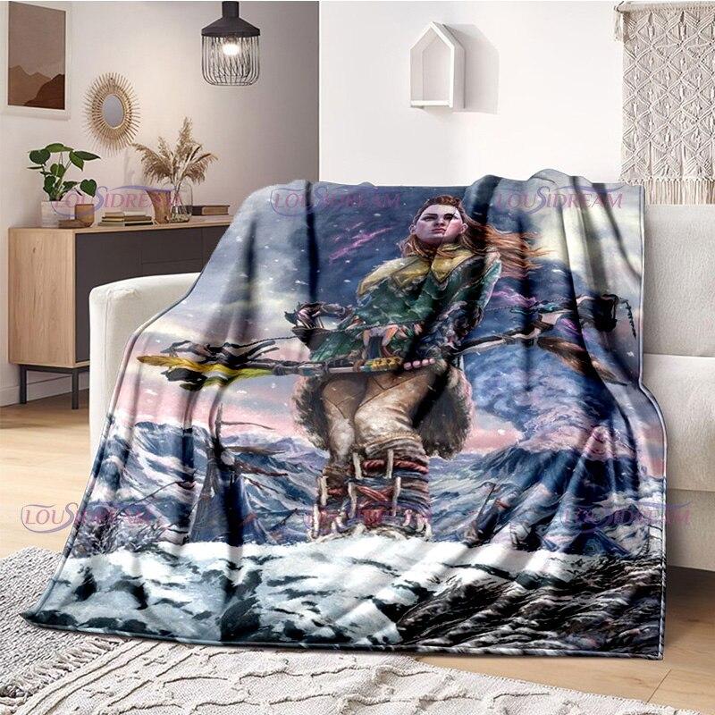 Одеяло для любителей геймеров Horizon Zero Dawn, игровое одеяло, флисовое одеяло, одеяло для взрослых и детей, покрывало для геймера, подарки