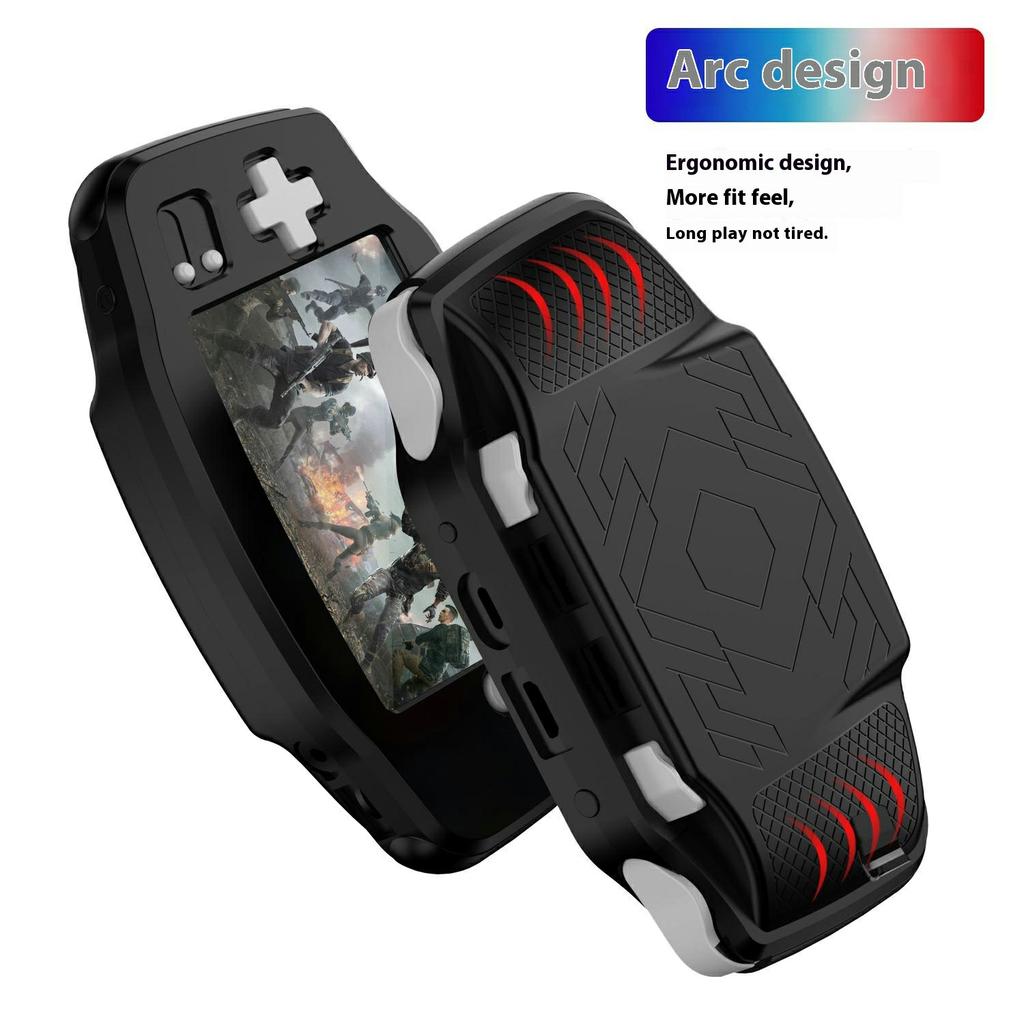 For AANBERNIC RG 34XX Silicone Protective Case Handheld Game Console Shockproof Cover with Hand Strap