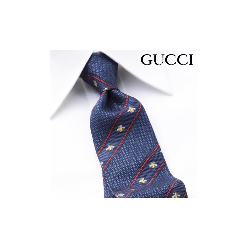 Gucci Neck Tie Navy Stripe GUJ-830 Classic Design Fashion Accessory
