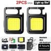 2/1PCs High Power Led Flashlight USB Rechargeable Lamp Strong Magnetic COB Work Light Portable Keychain Light For Outdoor Camping