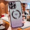 For iPhone 14 Pro Max Magnetic Case Gradient TPU Phone Cover with Cute Love Heart Pattern