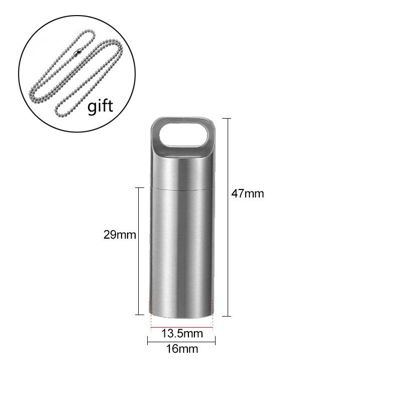 Titanium alloy Waterproof Pill Box Portable Travel Mini Sealed Can Pill Container Small Tool Parts Storage Bottle With Keychain 4