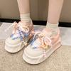 High Quality Womens Casual Sports Shoes Cherry Blossom Pink Cute Platform Shoes Fashion Versatile Trendy Lace Up Womens Sneakers
