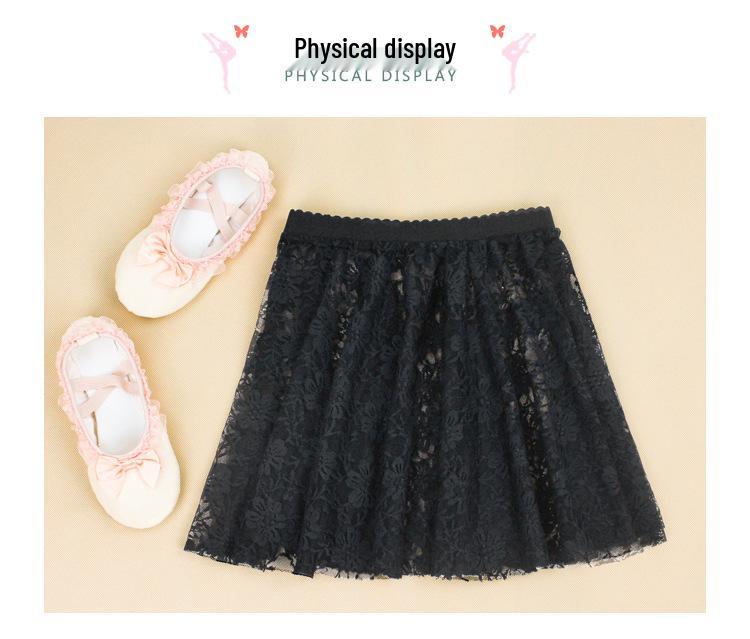 Girls' Chiffon Ballet Skirt - Toddler Dance Costume with Lace Trim