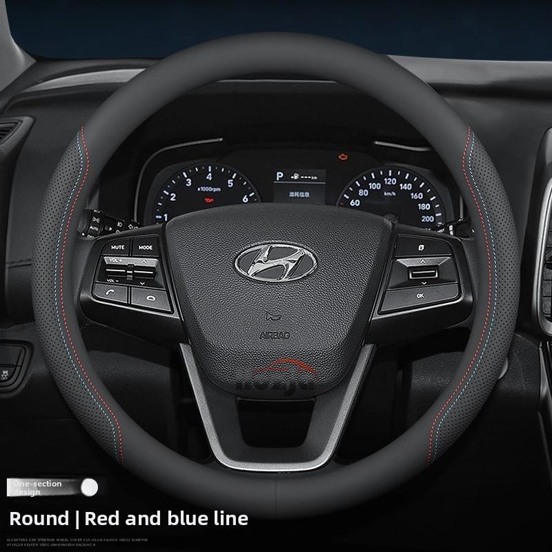 Кожаный чехол на руль автомобиля для Hyundai Tucson Kona Elantra Santa Fe Sonata Creta Palisade Ioniq 5 2022 2023 2024 2025 2026