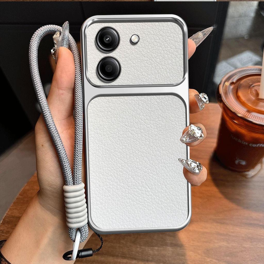 Роскошный чехол для телефона с большим окном и ремешком для Xiaomi POCO X8 Pro, премиальный текстурированный корпус