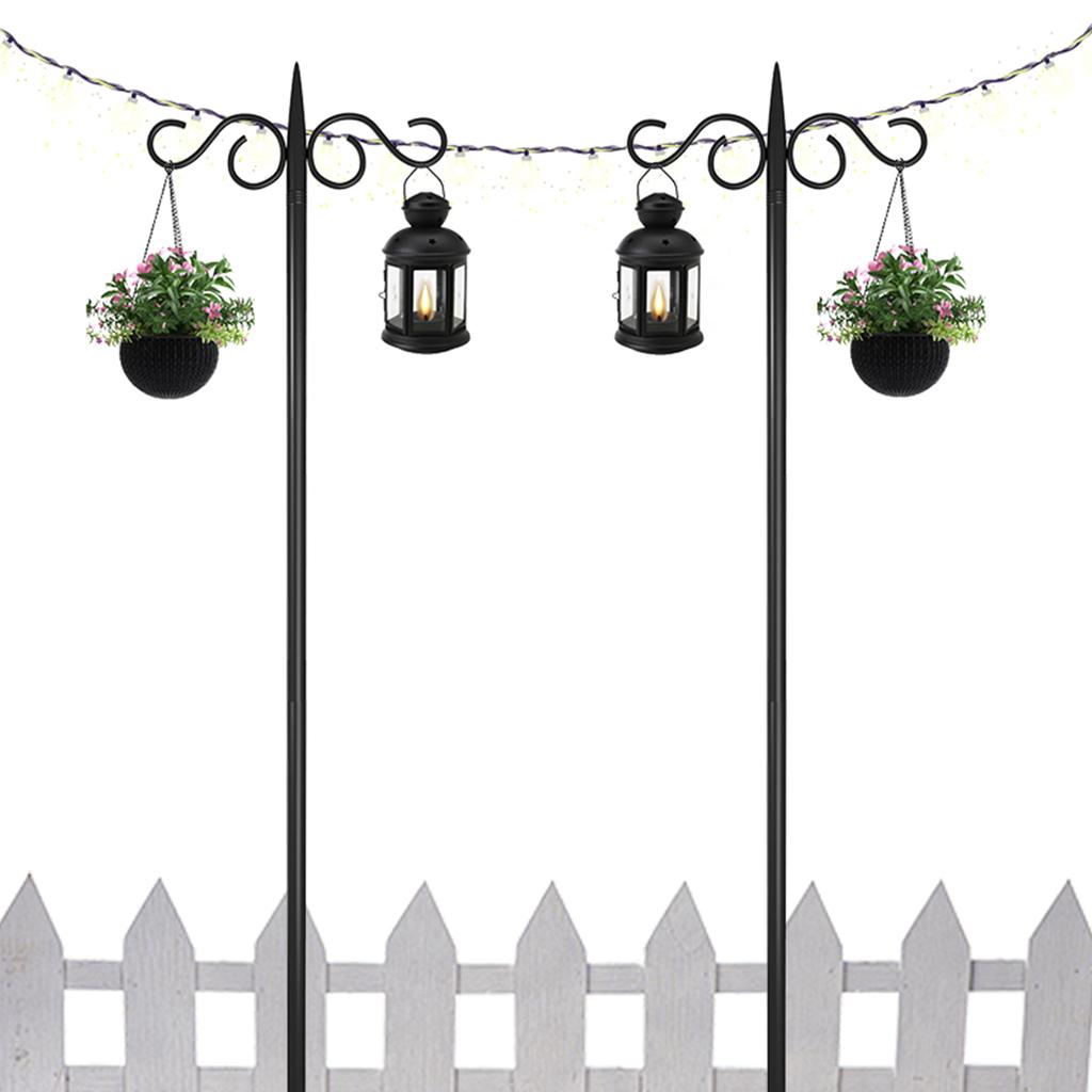 Adjustable Shepherd Hooks for Outdoor Two Sided Feeder Poles Suitable for Garden In Hanging Flower