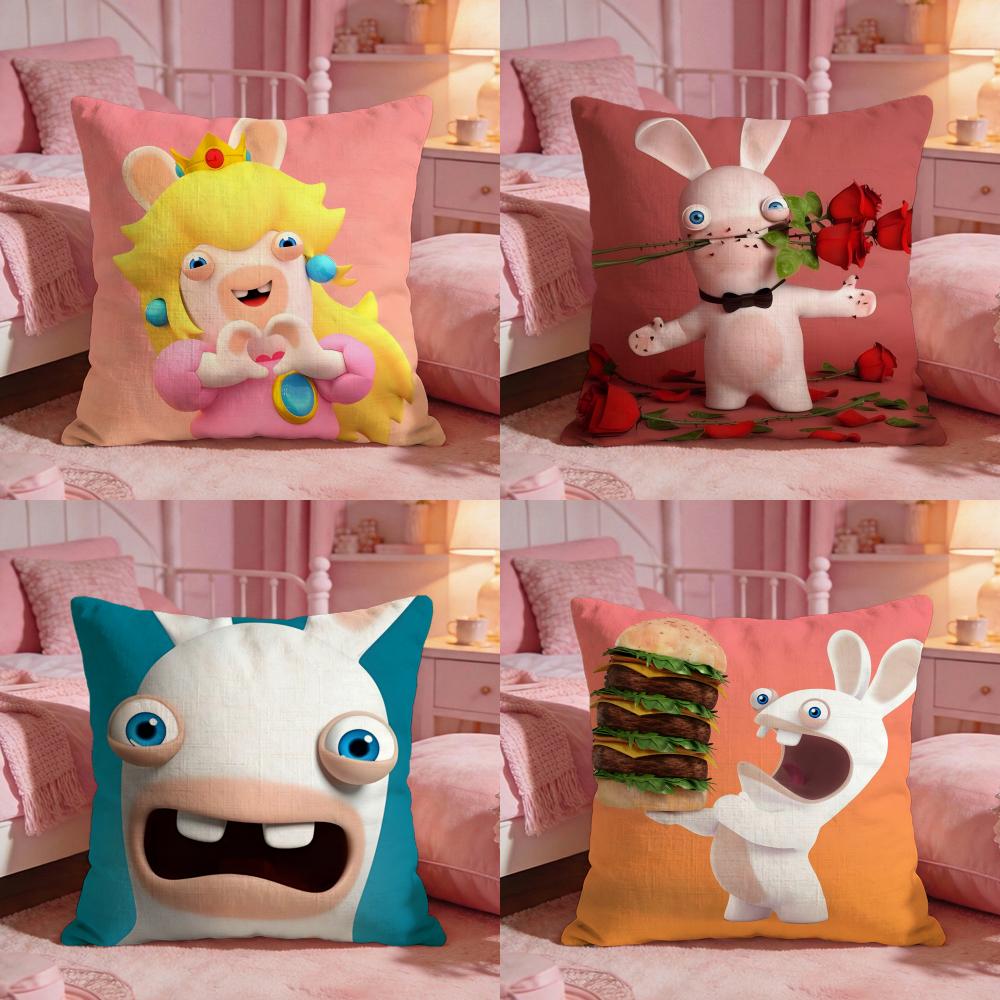 Rabbids IInvasions Anime Cushion Cover Premium Comfort Reversible Pillow Cove Two In One Design For Any Room Car Interior