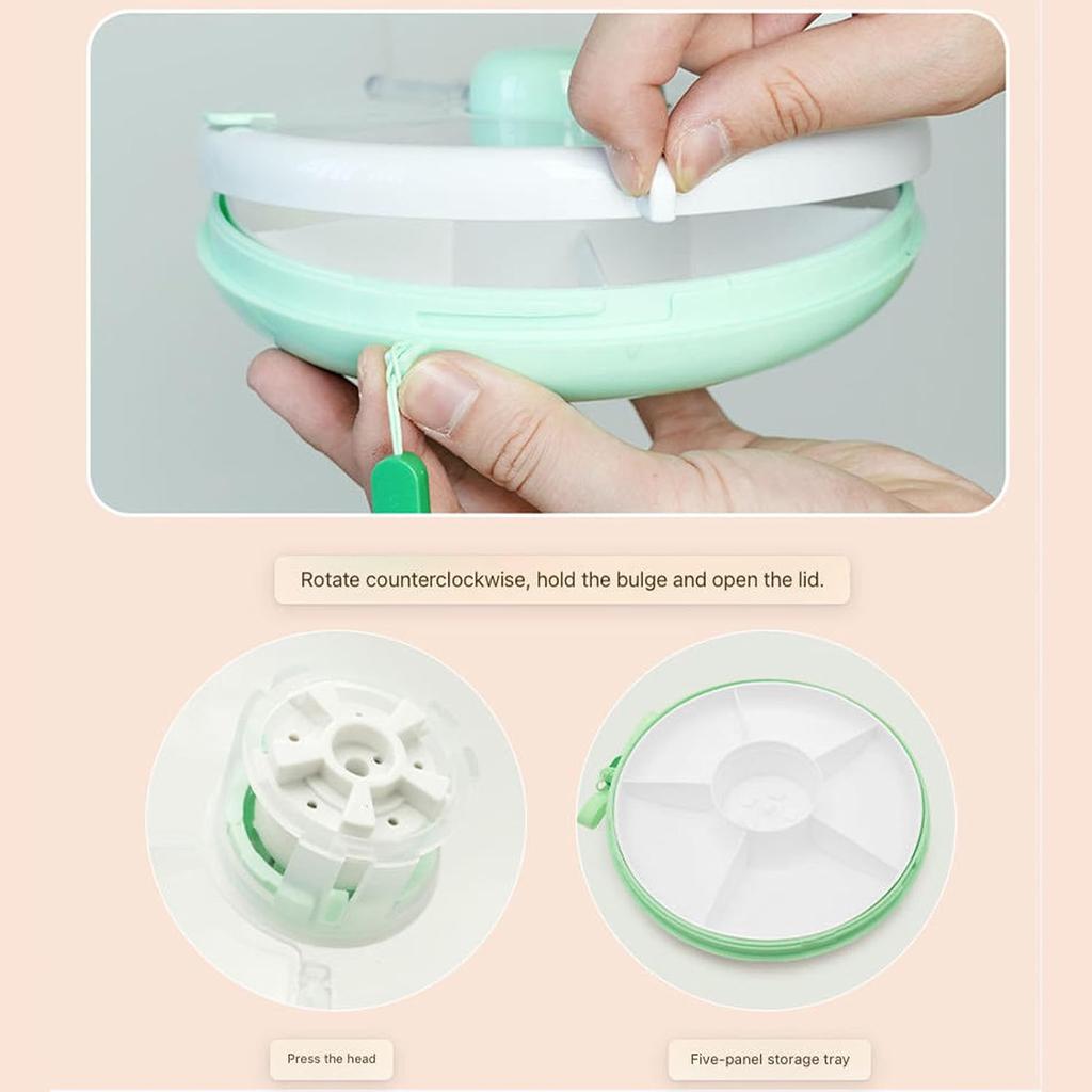 Children's Snack Box with Compartments and Lid, Multifunctional Baby Snack Spinner with Portable Box Set, Safe Sealed Snack Plate for Toddlers, Home