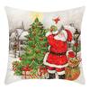 New Christmas Snowman Santa Claus Line Print Pillow Home Sofa Cushion Cover