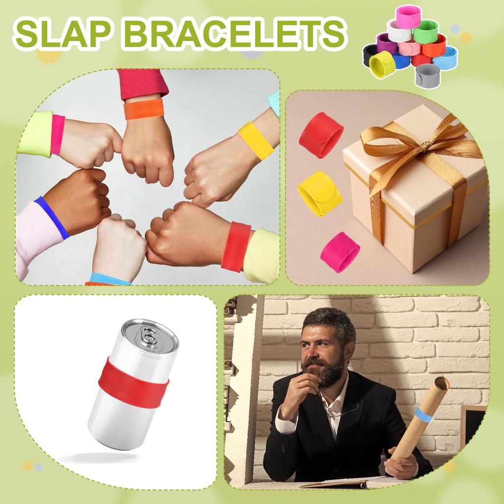 PATIKIL Slap x 16 Silicone Slap Burgundy Blank Snap Soft Poster Wrapping Paper Roll Party DIY Orange Bracelets, 8.5" 1", Pieces, Bracelets, Bands,