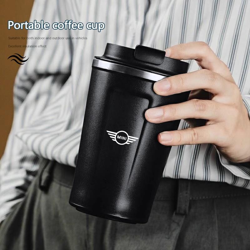 Portable Car Coffee Cup Laser Auto Logo Insulated Mug For MINI Cooper R56 F56 R50 JCW Cabrio Aceman Countryman Clubman Roadster rdxzk11