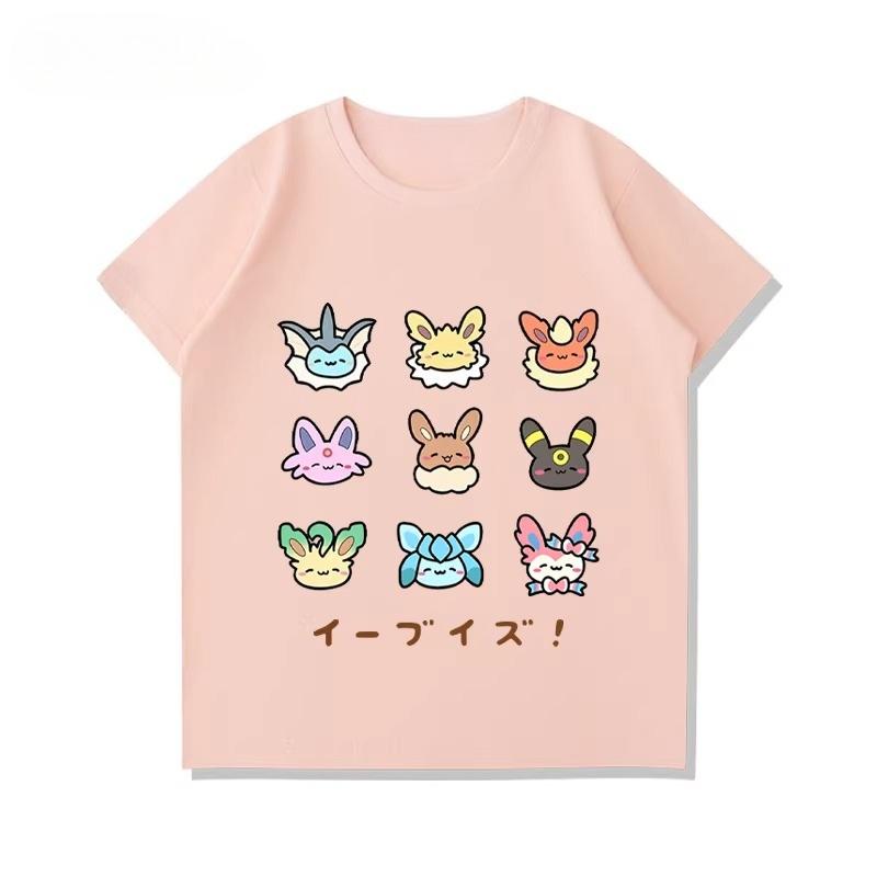 Summer New Pikachu Print Children's Pure Cotton T-Shirt, Boys and Girls, Comfortable and Breathable Children's T-Shirt