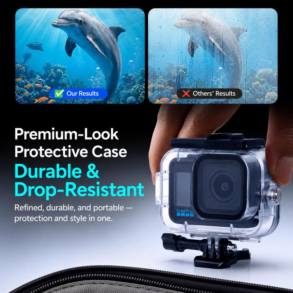61M Водонепроницаемый Защитный Чехол для GoPro MISSION 1/Pro Дождезащитный Для Серфинга Подводный Водонепроницаемый Чехол Аксессуары для Камеры