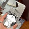 Case for iphone 14 Air XR 12 17 Pro 13 XS Max 18 Pro Max 16 Plus 15 11 Thumbs Up Raccoon Shattered Silver Texture Airbag Shockproof Cover