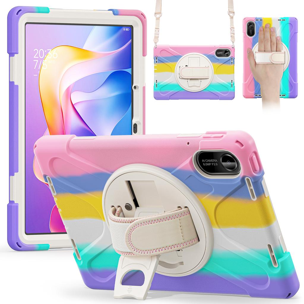 Armor Case for Xiaomi Redmi Pad 2 2025 11.0 Inch Model 25040RP0AG 25040RP0AI Heavy Duty Rotating Stand Cover with Shoulder Strap