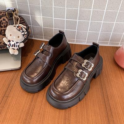 Горячая Распродажа Женская Обувь С Пряжкой Ремень Женские Туфли На Высоком Каблуке Модные Туфли С Круглым Носком Для Офиса И Карьеры Новые Прочные Туфли На Платформе