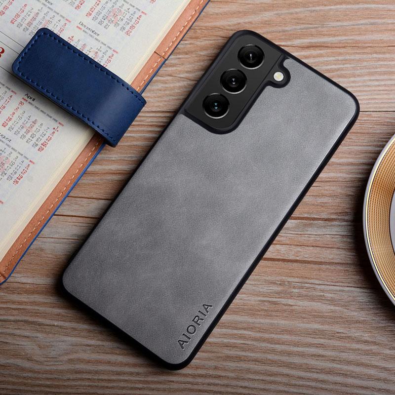 Кожаный чехол для Samsung Galaxy S22 S24 S21 Ultra Plus FE, простой шелковистый прочный чехол для Samsung S24, чехол Funda