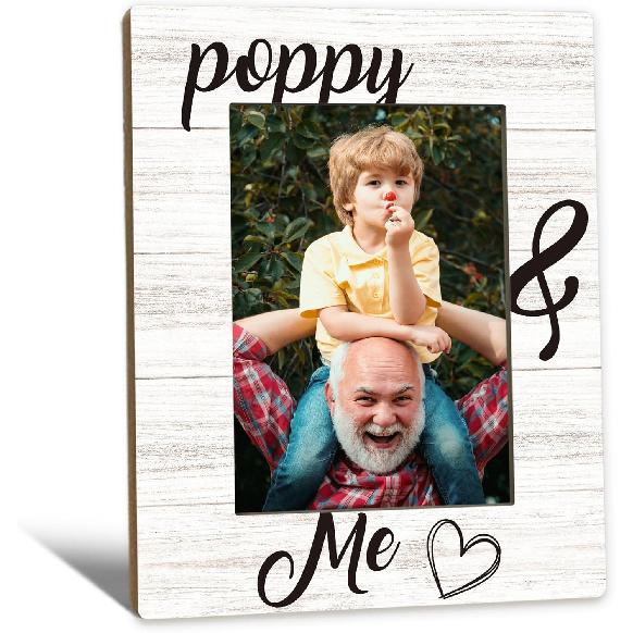 Fathers Day Pops Picture Frames - Grandpa Photo Frame, PopsGrandpa Gifts for Father's Day Birthday from Grandkids Grandchildren, Pops and Me Picture