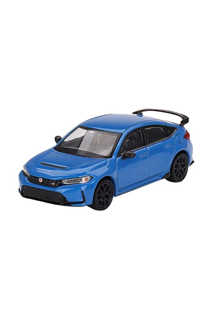 TrueScale Miniatures MINI GT Scale Honda Civic Type R 2023 Boost Blue Pearl Drive Finished Model 1/64 Left-Hand