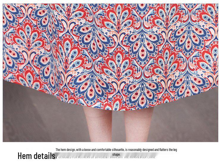 Летнее 2026 года Хлопково-шелковое длинное платье большого размера для женщин среднего возраста