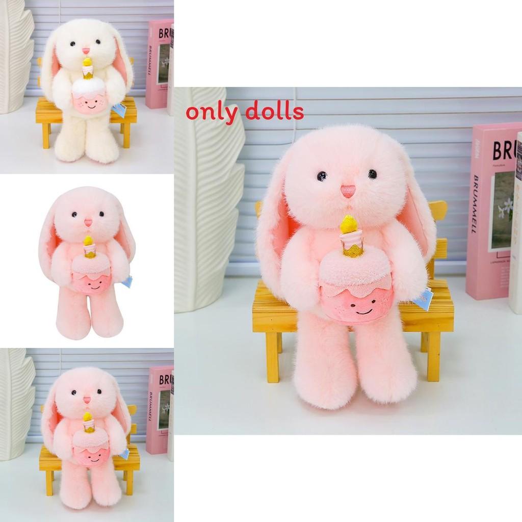 Adorable Rabbit Stuffed Animal With Holding A Cake Design For Kids Play And Snuggling