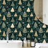 Rental Friendly Wall Decoration Christmas Tree Sticker, 150/300cm Gold Green Peel And Stick Wallpaper, Pattern Decal Removable PVC for Living