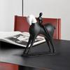 Abstract Man Black White Horse Figurine Modern Minimalist Artistic Horse Statue Resin Sculpture Home Office Desktop Decoration Ornament