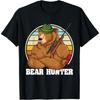 Ретро футболка охотника на медведей с гризли