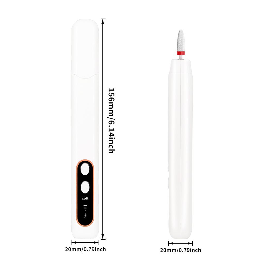 TEWIRROW Электрическая дрель для ногтей, портативный маникюрный набор, шлифовальная машинка для ногтей, пилка для полировки и формирования ручки, набор для педикюра для удаления геля