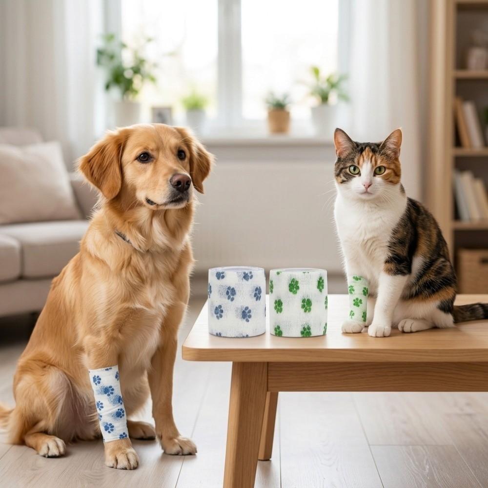 Stretchable Dog Paw Wrap Non-woven Fabric Non-woven Bandage No-glue Vet Wrap First Aid Use