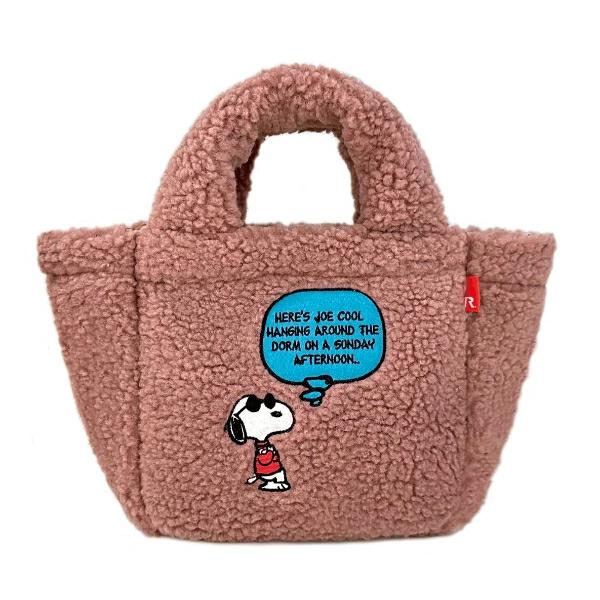 SNOOPY Boa Lunch Mini Tote Bag PINK