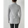 Women's High Neck Autumn and Winter Open Slim Bottoming Striped Medium-length Jumper