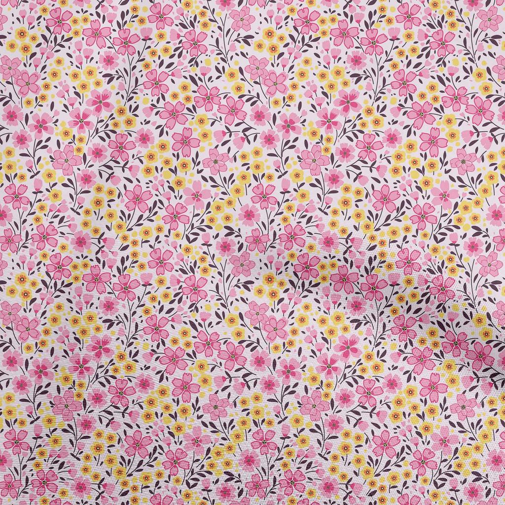 oneOone Ткань Cotton Flex Dark Teal Blue с цветочным принтом для одежды своими руками, принтованная ткань по ярдам 40 дюймов