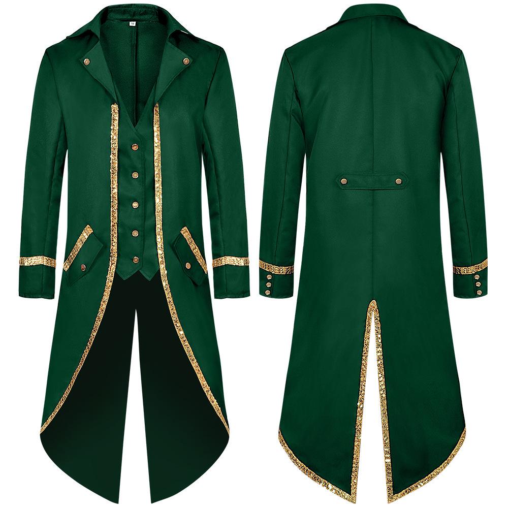 European & American Steampunk Medieval Halloween Tailcoat for Men