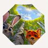 Zootopia Love Judy and Nick Automatic Opening and Closing Folding - A Good Choice for Gifts, Fashionable and Convenient Umbrella With Cute C