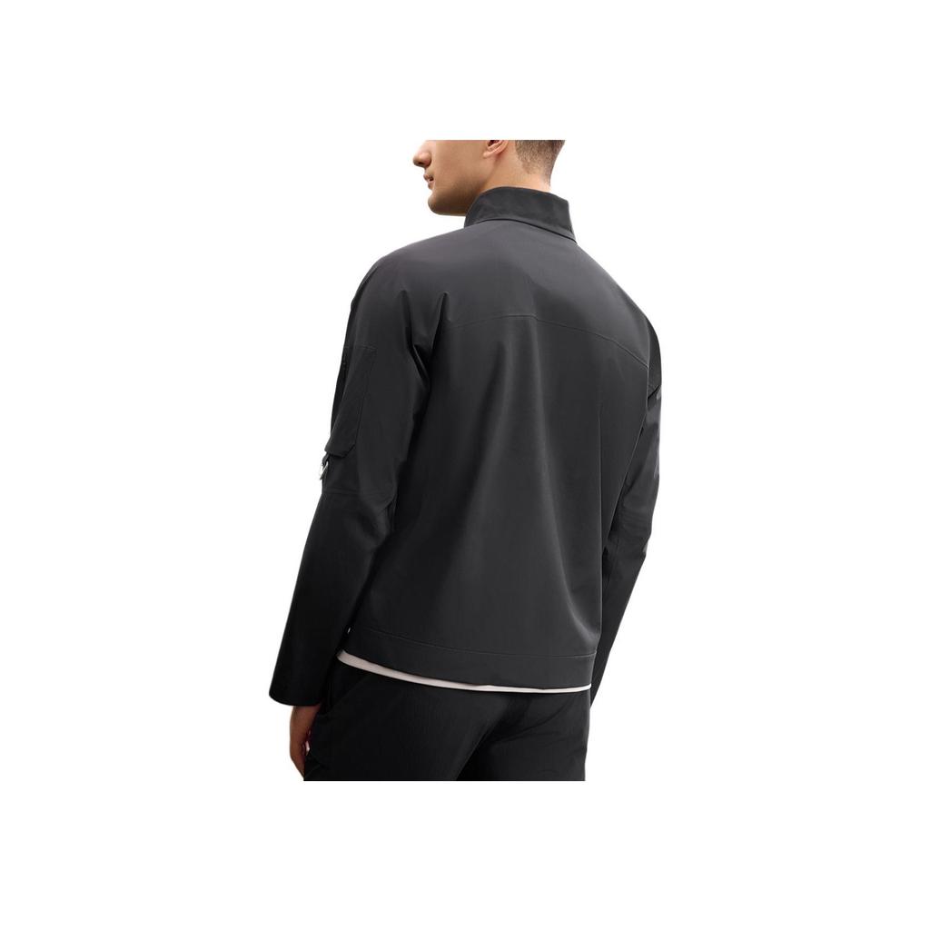 Fila Explore Series Повседневная Универсальная Спортивная Куртка Стойка Воротник Длинный Рукав Мужская Куртка Насыщенно-Черный A11M517715F-BK