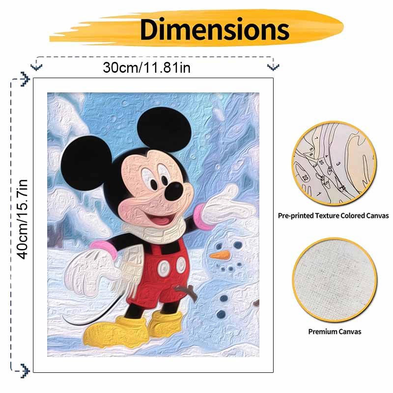 Disney Микки Маус зимний снеговик цифровая масляная живопись набор для рисования своими руками декор для дома