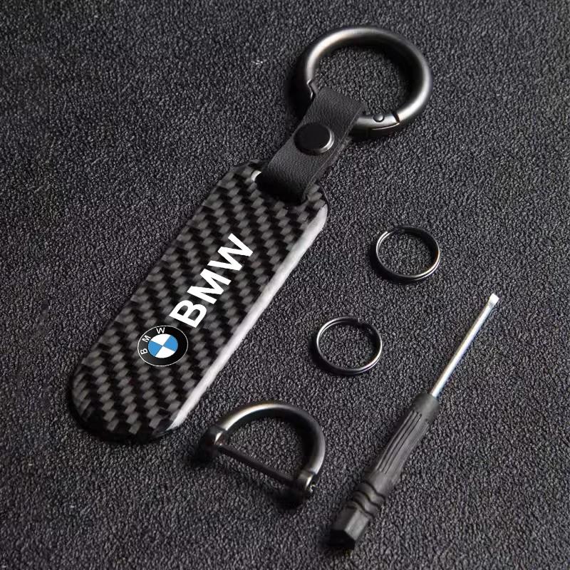 BAFK3 Hot 2025 Carbon Fiber Keychain Car Key Pendant Keyring For BMW i3 i4 E46 E90 E60 F30 F10 X1 X2 X3 X5 X4 X6 X7 G30 G20 G32 G11 G