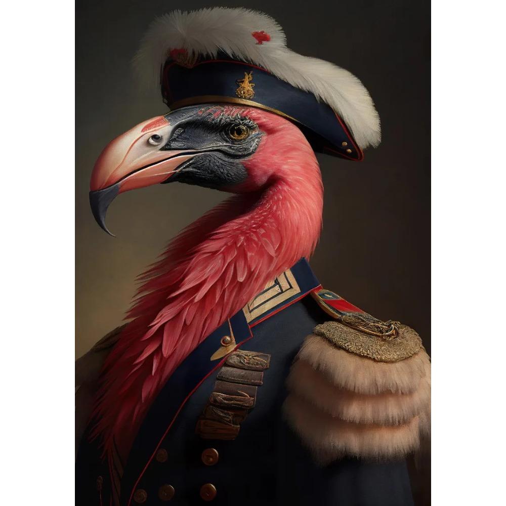 Animal Portrait Lion Fox Golden Retriever In Military Uniform Poster Print Wall Art Pictures Canvas Painting Room Home Decor