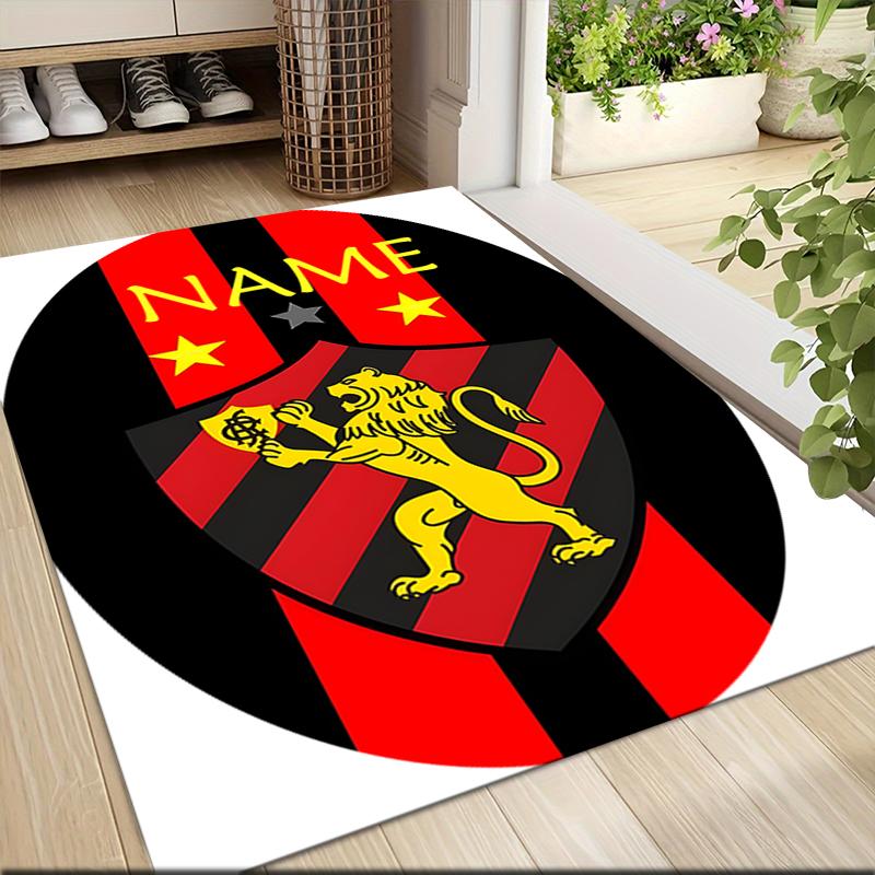 Custom Name Lion Crest Badge Carpet Rug Customizable Soft Washable Anti-Slip Home Living Room Sofa Mats Personalized Rug. 0909254