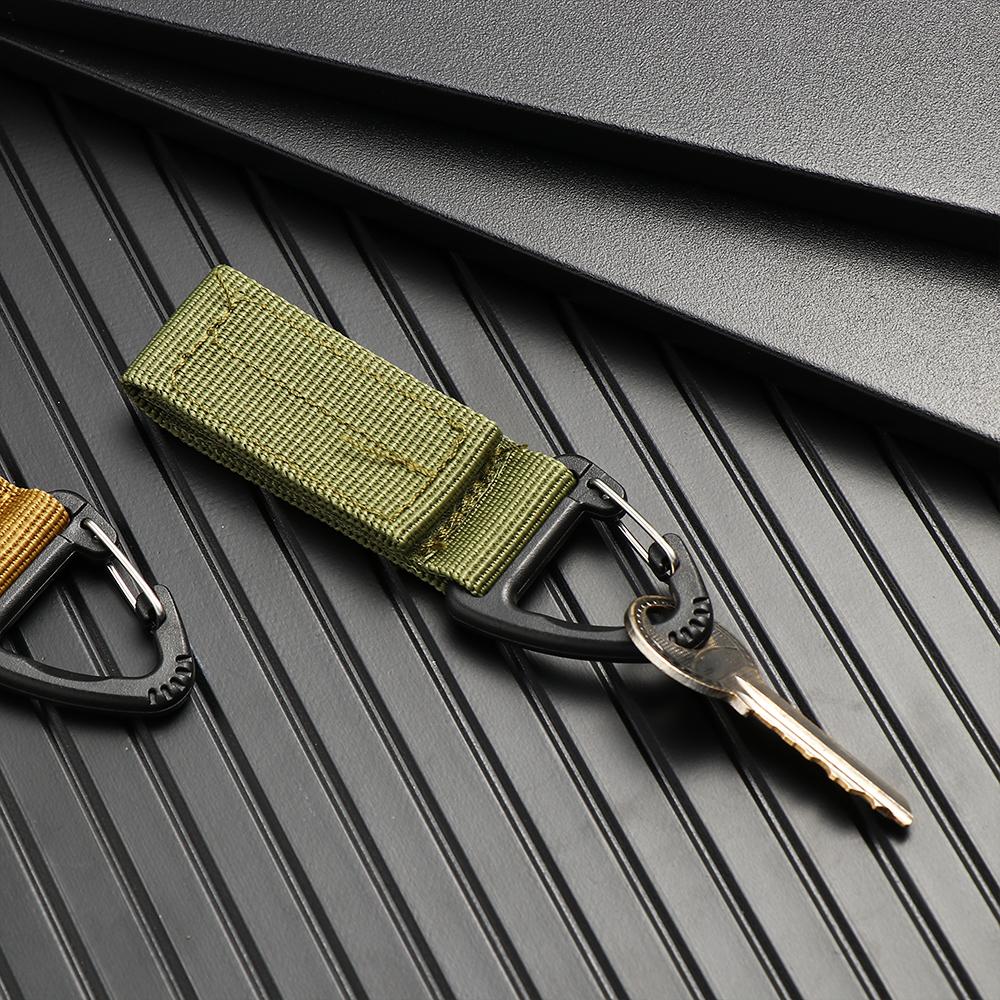 Portable EDC Equipment Nylon Webbing Carabiners Hang Buckle Strap Keychain Belt Clips