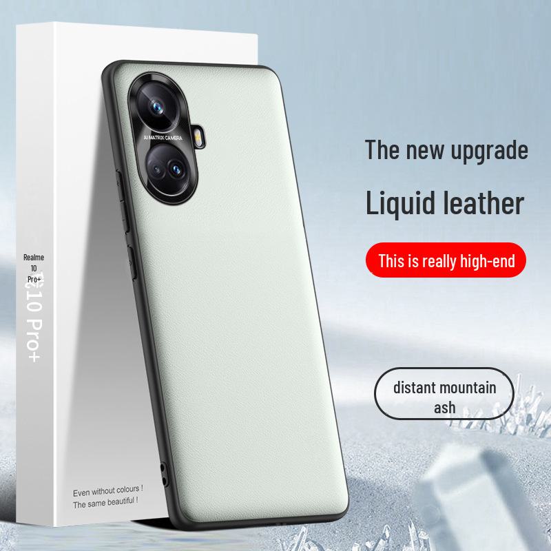Защитный чехол Realme 10 Pro+ Liquid Leather Anti-Fall - Защита от обрастания, Доставка по одному экземпляру