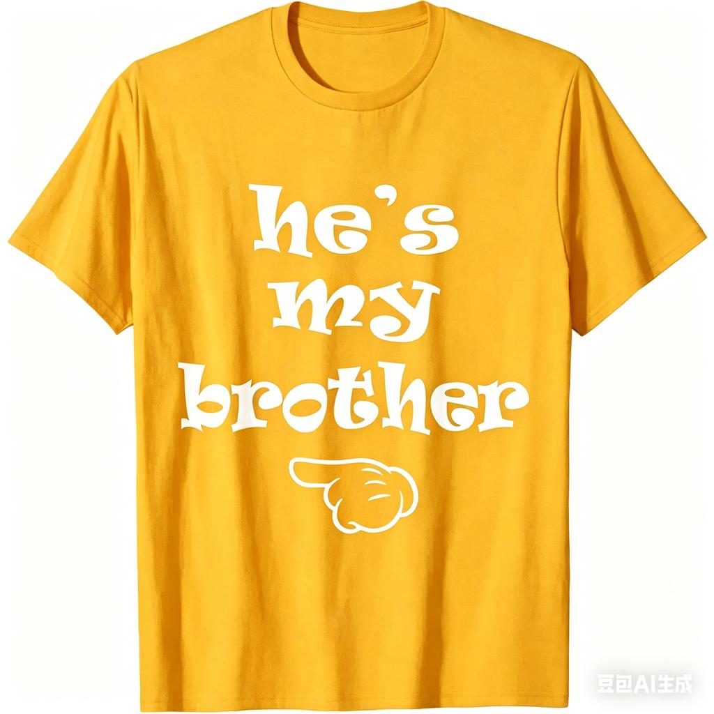 Unisexs WoUnisex Vintage Meme Hes My Brother T Shirt Streetwear Oversized Tee Summer Casual Cotton Tops Gen Z Alpha Brain Rot Humor