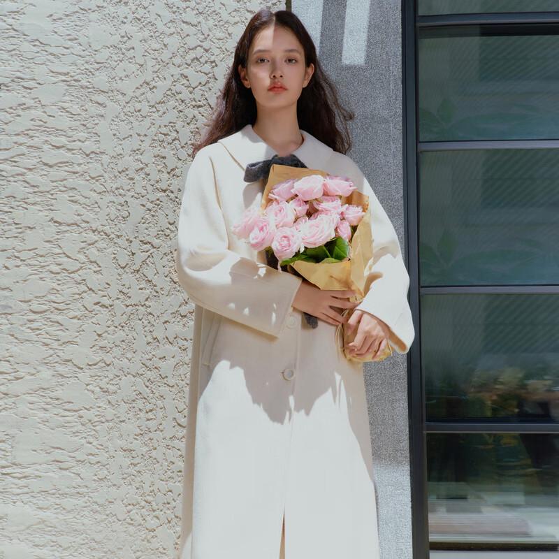 Ledian Academy Detachable Webbing Long Wool Blend Coat