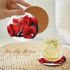 8 Pcs Diamond Painting Coasters Kits Red Rose Acrylic Diamond Painting Art Coaster Kit for Coffee Table Bar Mugs Glass Cup Beer