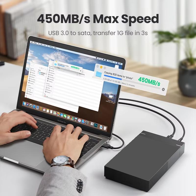 2,5/3,5-дюймовый корпус для жесткого диска USB3.0, внешний считыватель жесткого диска SATA - USB 3.0, адаптер 10 ТБ для ПК, ноутбука