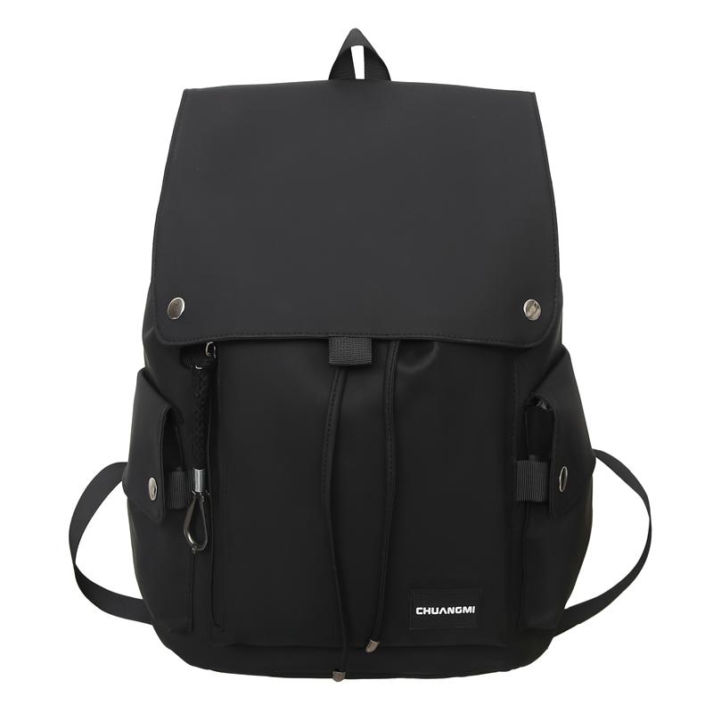 Solid Color Men's Backpack Women's Large Capacity Travel Backpack Student School Bag