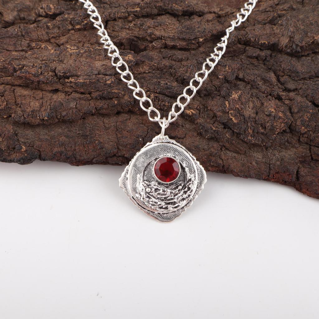 Red Garnet Jewelry, 925 Solid Sterling Silver Pendant, Handmade Gemstone Jewelry Pendant For Memorial Day